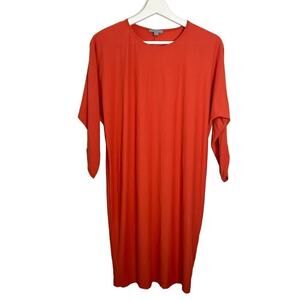 COS Burnt Orange Three Quarter Sleeve Midi Dress size XS